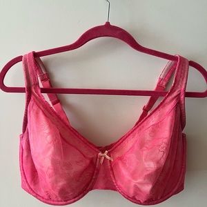 Hot pink lace bra